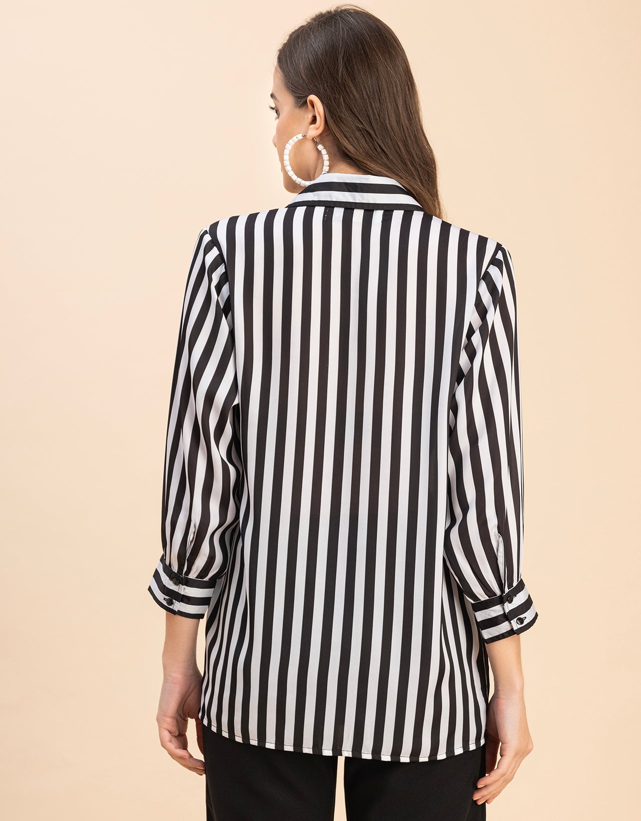 Long Sleeves Spread Collar Cotton Shirt