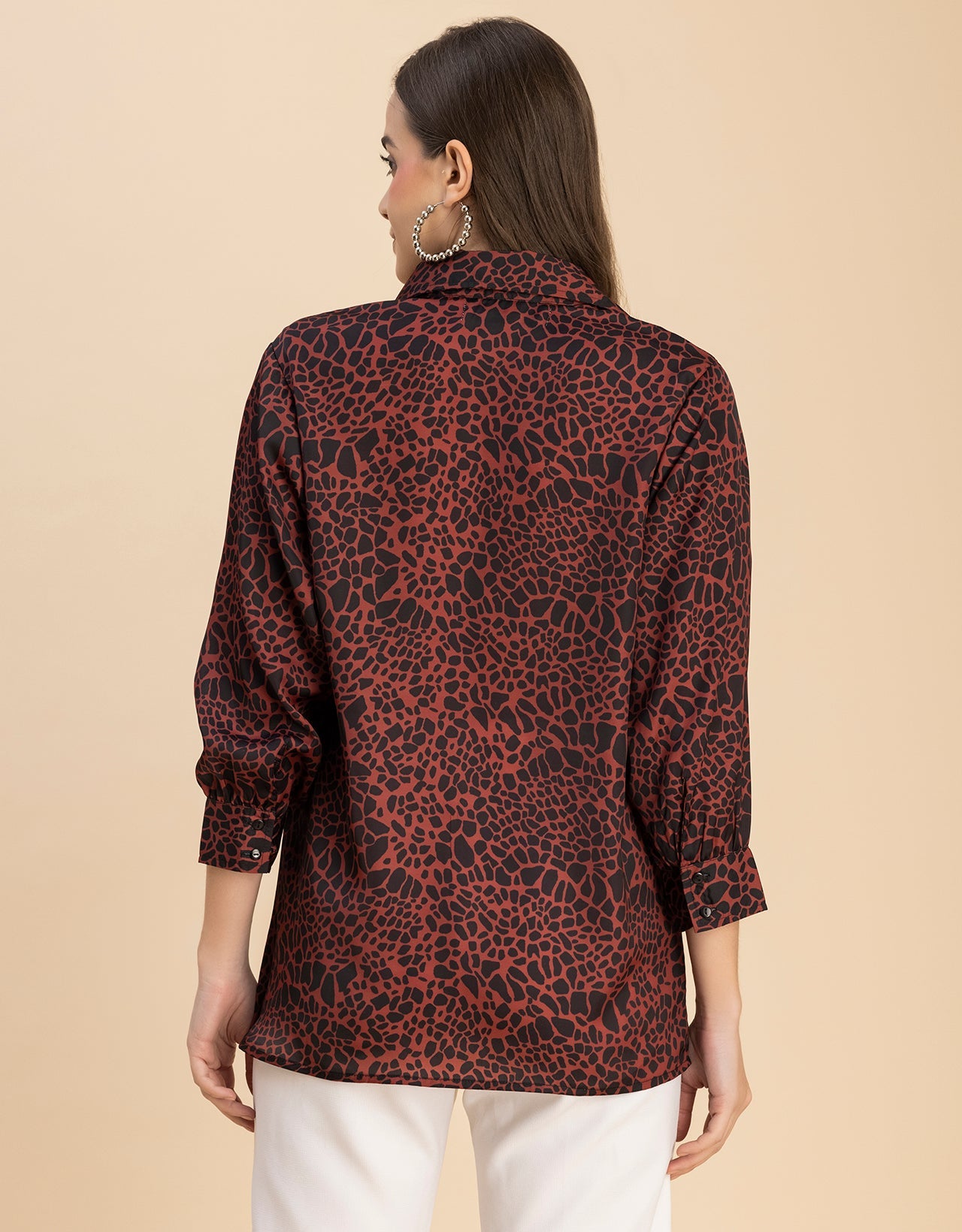 Long Sleeves Spread Collar Cotton Shirt