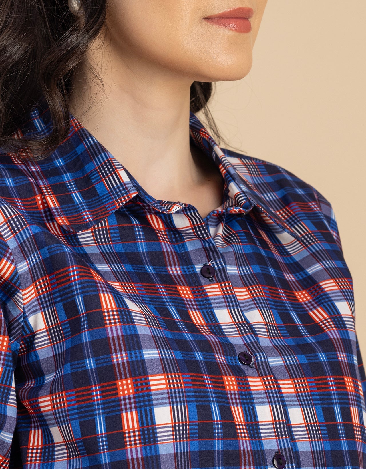 Long Sleeve Spread Collar Cotton Shirt