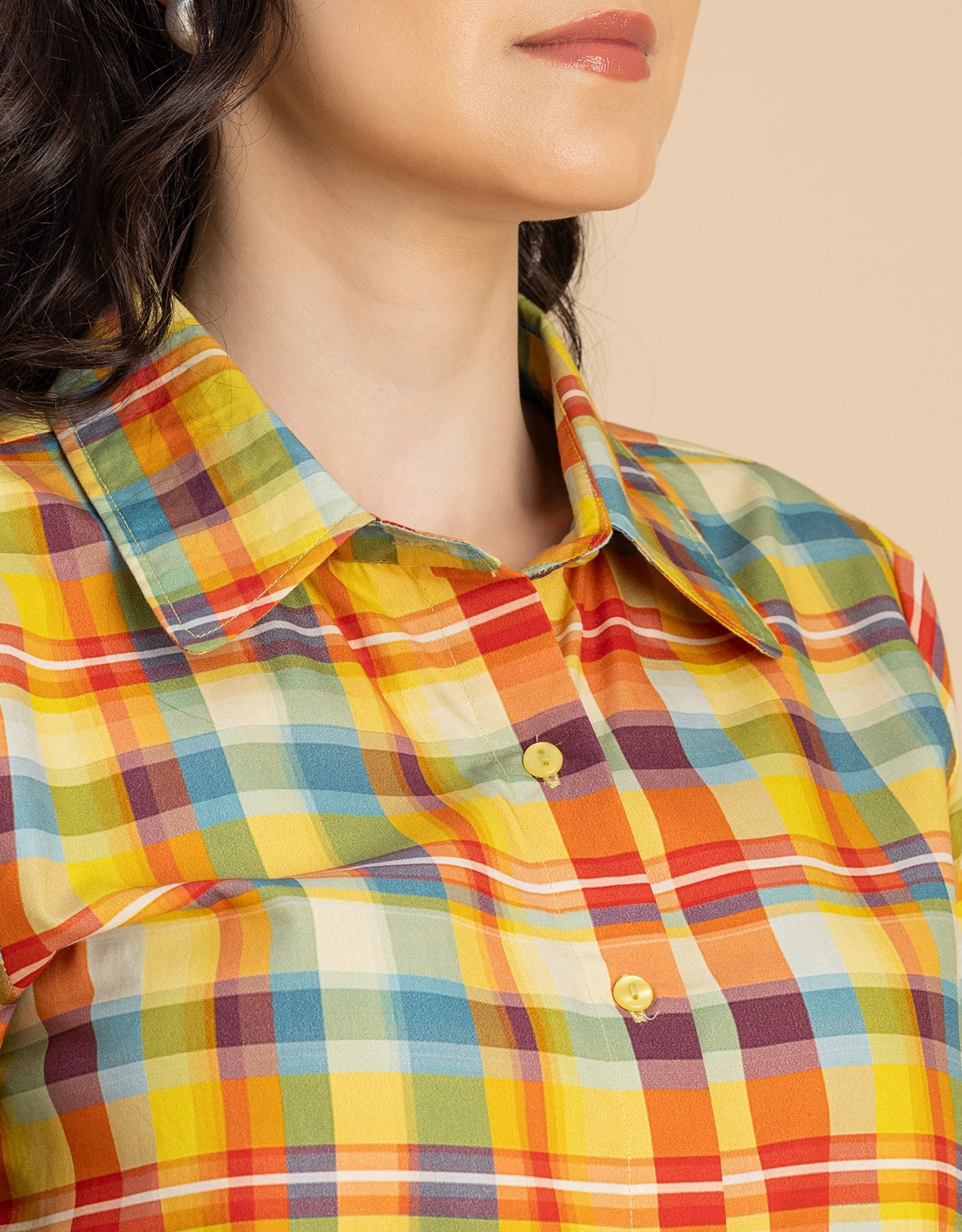 Long Sleeve Spread Collar Cotton Shirt