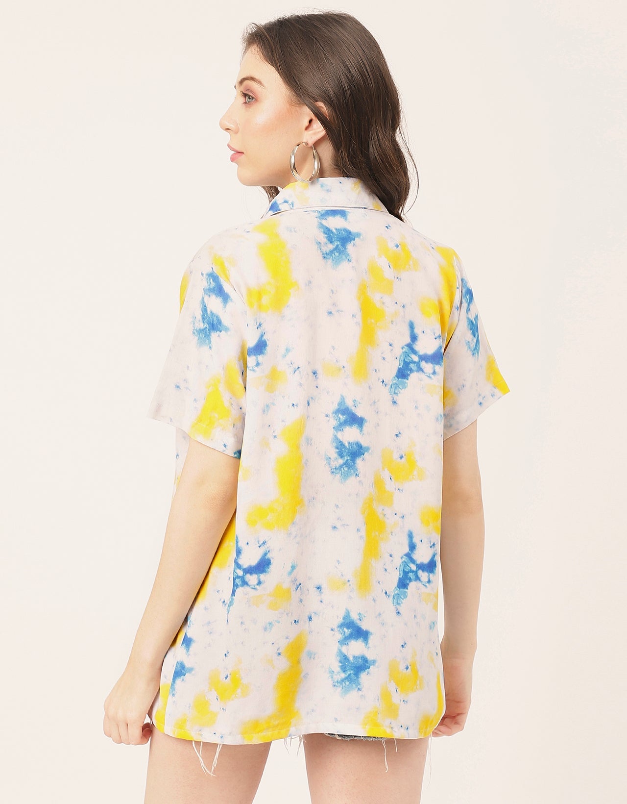 Short Sleeve Shirt Collar Printed Rayon Shirt