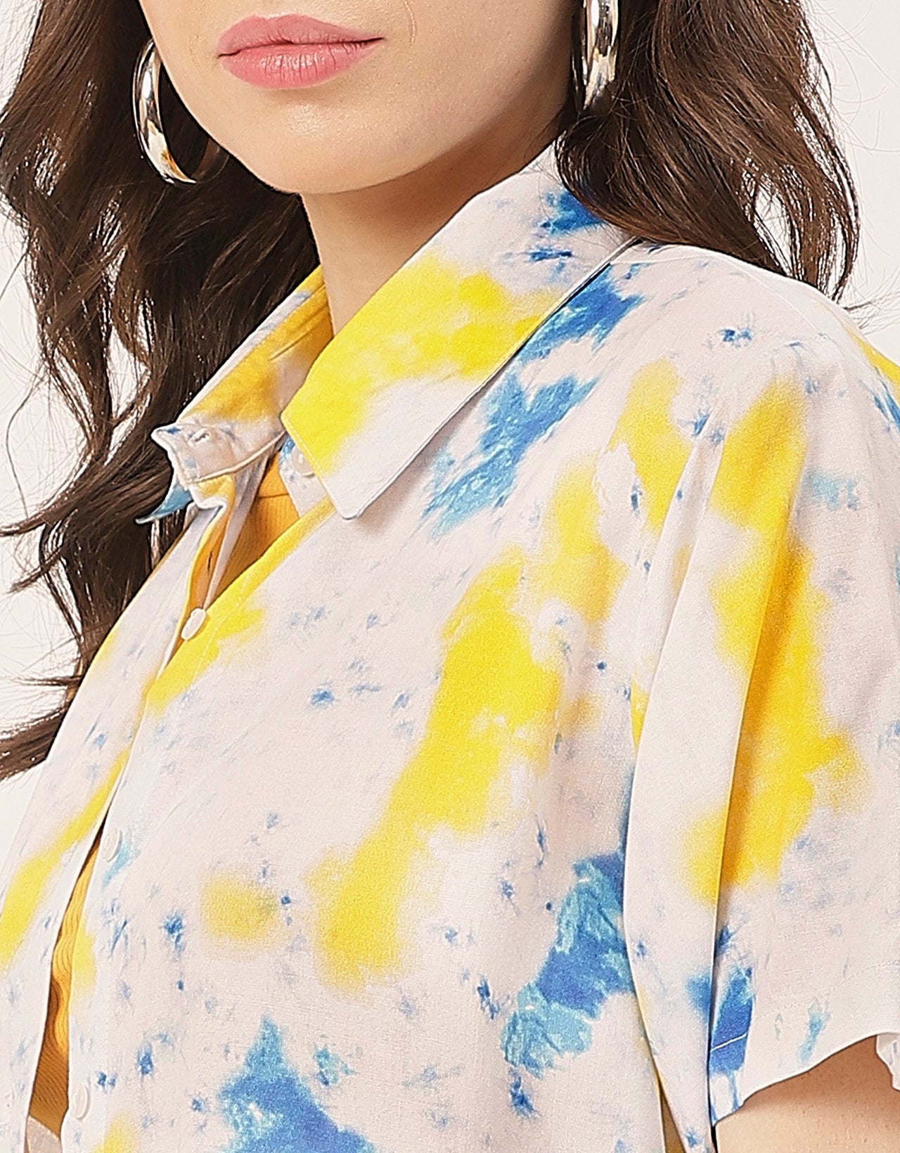 Short Sleeve Shirt Collar Printed Rayon Shirt