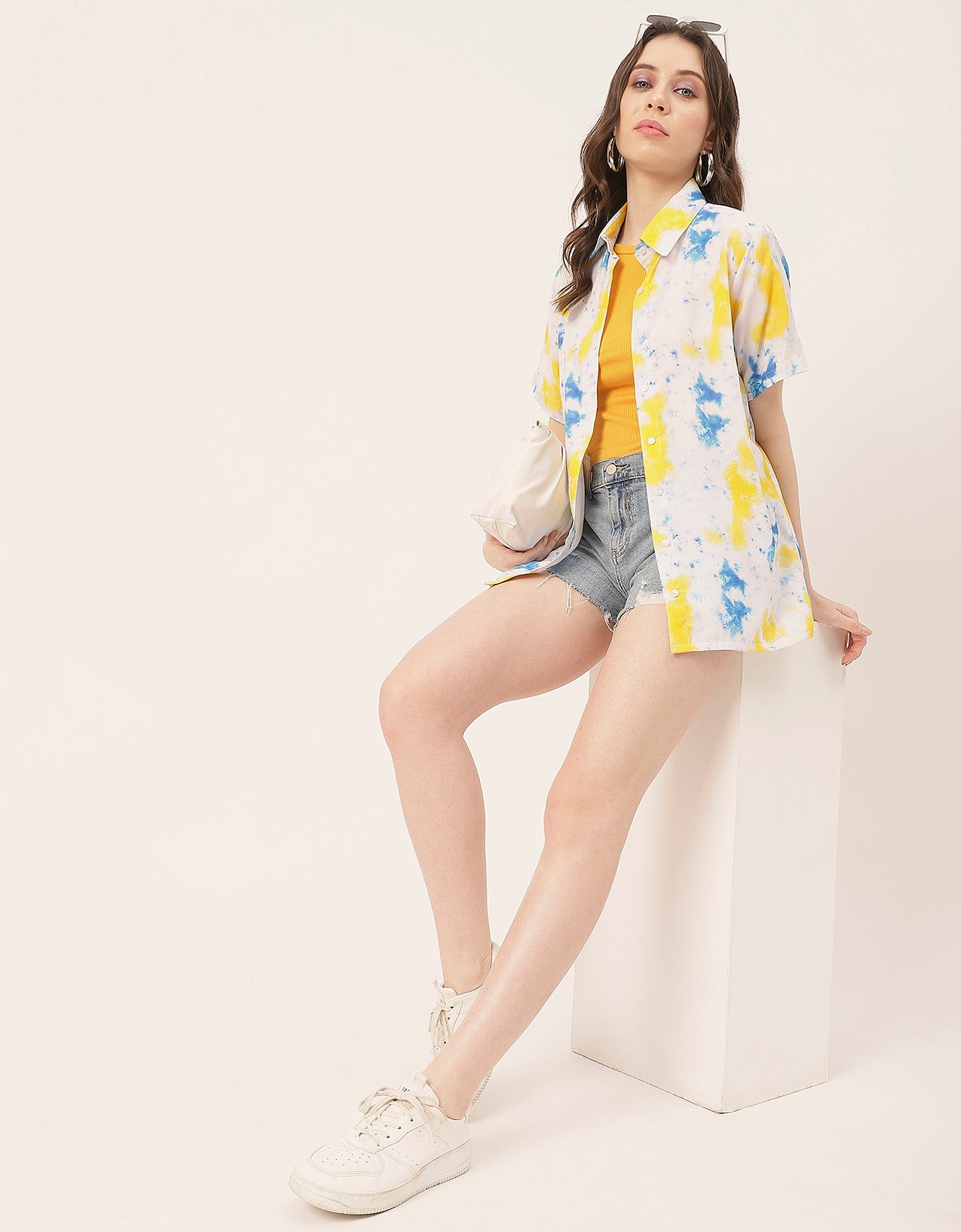 Short Sleeve Shirt Collar Printed Rayon Shirt