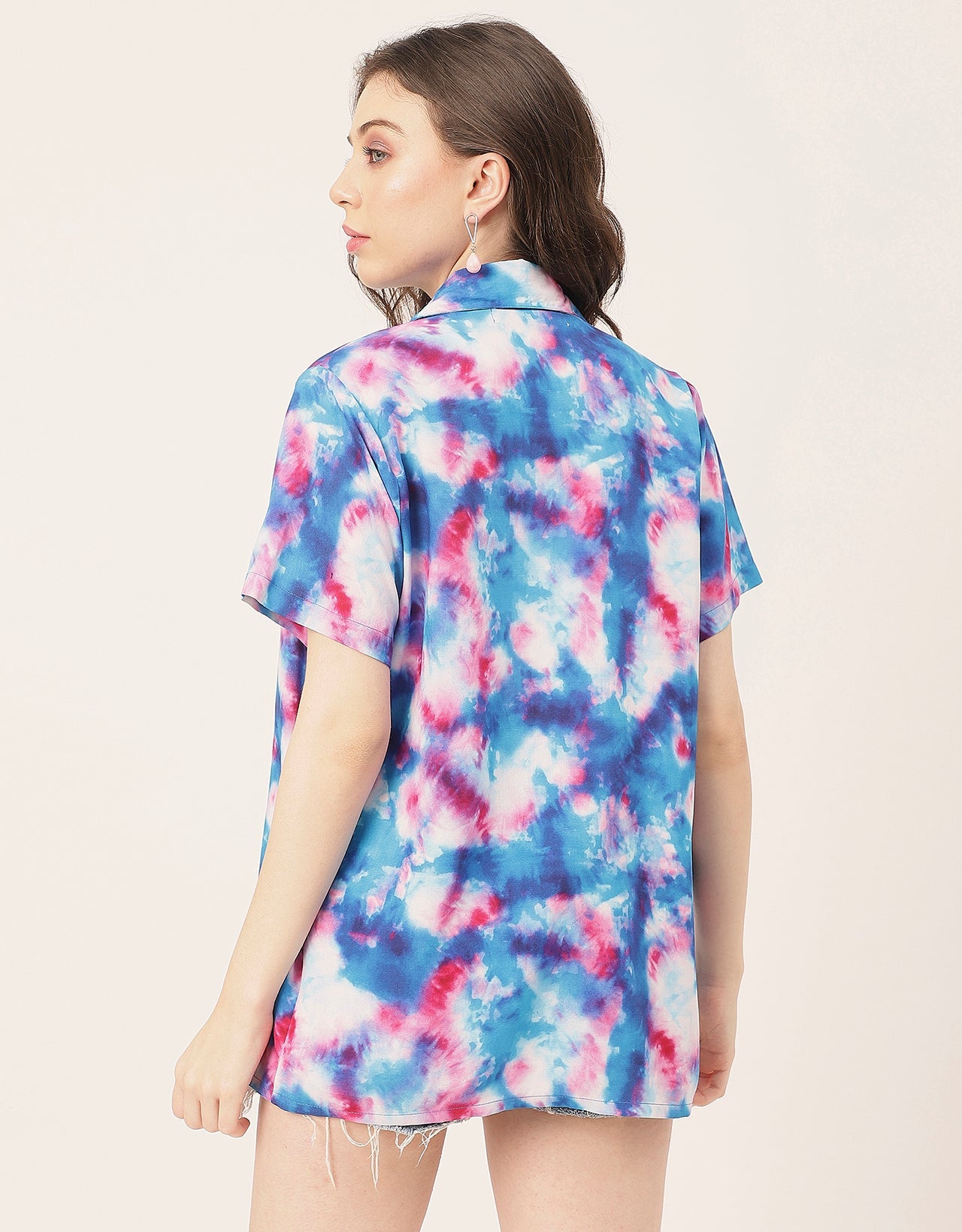 Short Sleeve Shirt Collar Printed Rayon Shirt