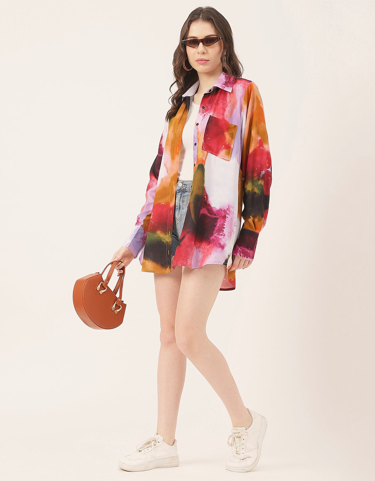 Long Sleeve Shirt Collar Printed Rayon Shirt