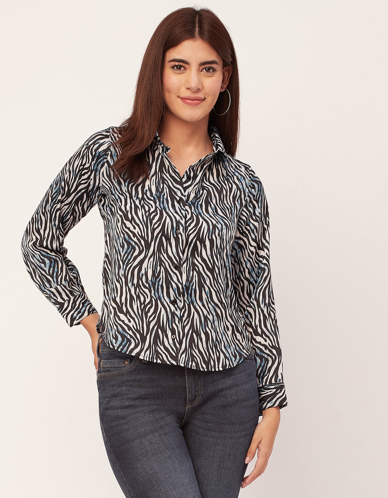 Elegant Animal Skin Women Shirt