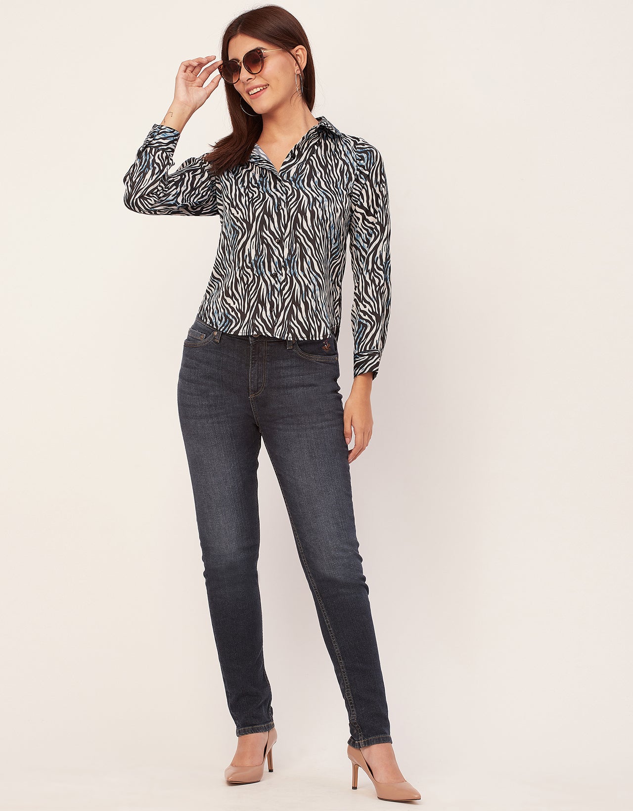 Elegant Animal Skin Women Shirt