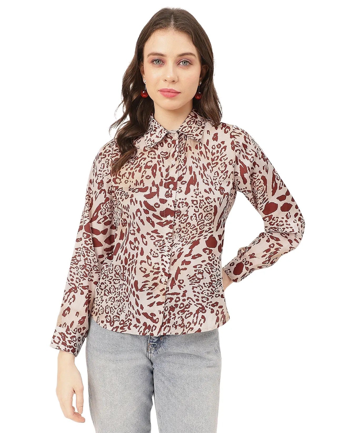 Elegant Animal Skin Women Shirt