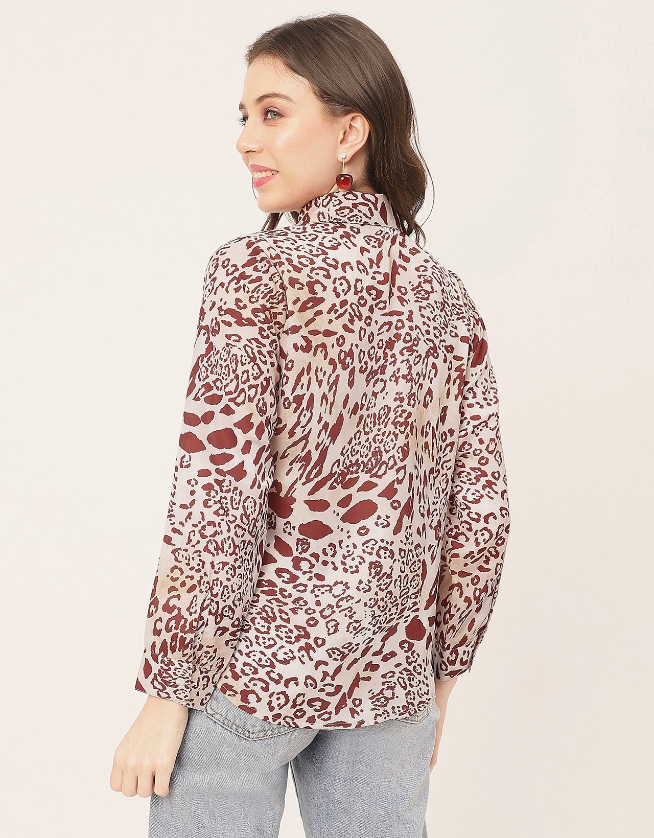 Elegant Animal Skin Women Shirt