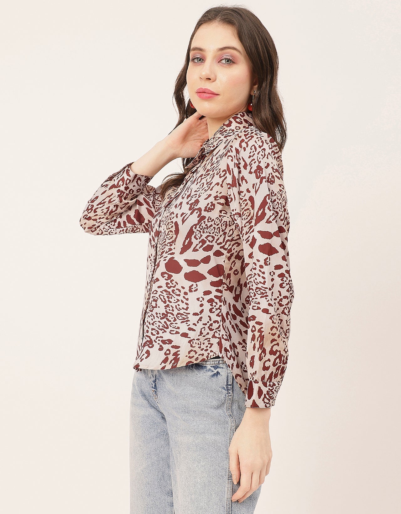 Elegant Animal Skin Women Shirt