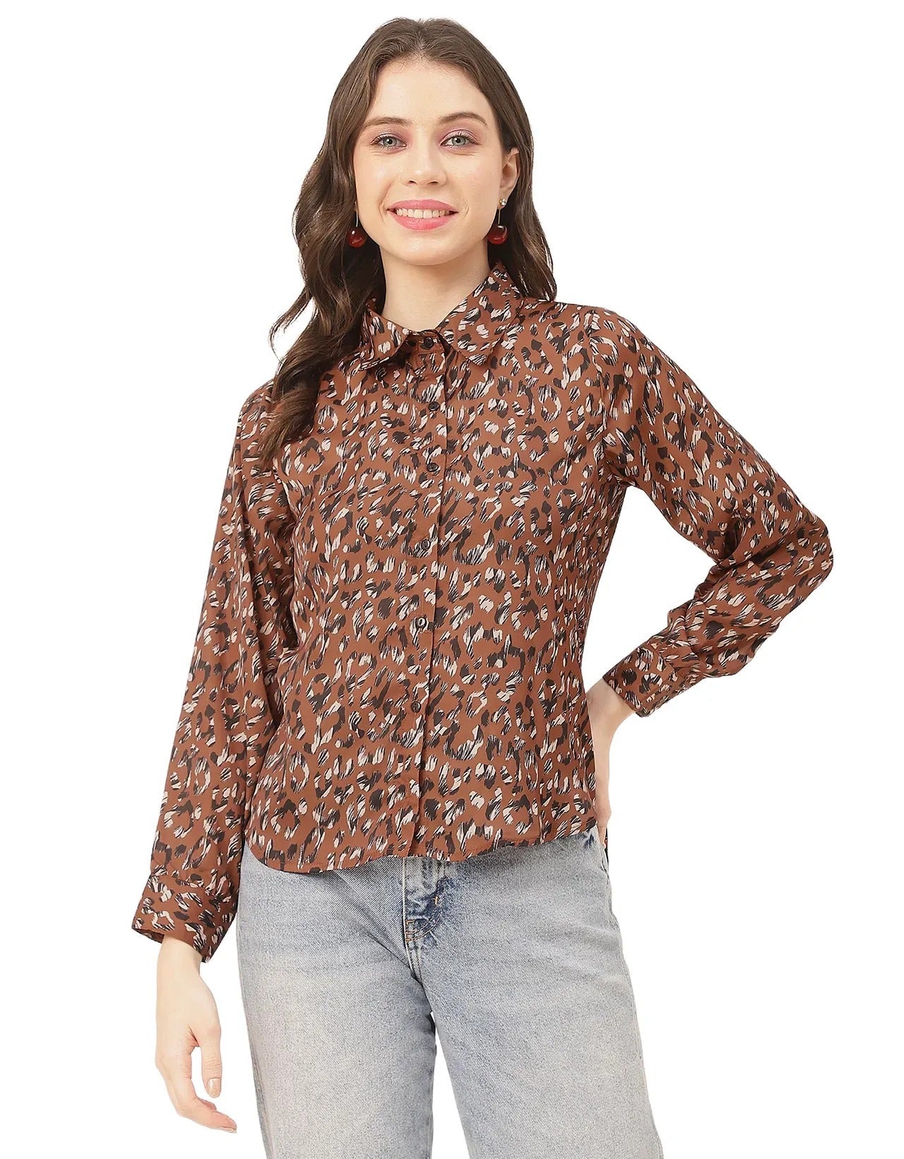 Elegant Animal Skin Women Shirt