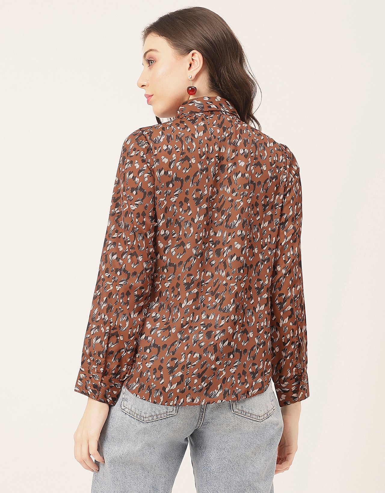 Elegant Animal Skin Women Shirt