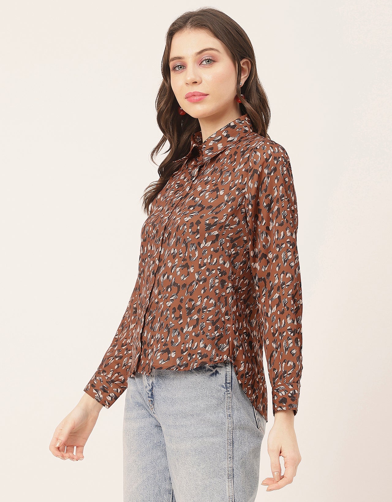 Elegant Animal Skin Women Shirt