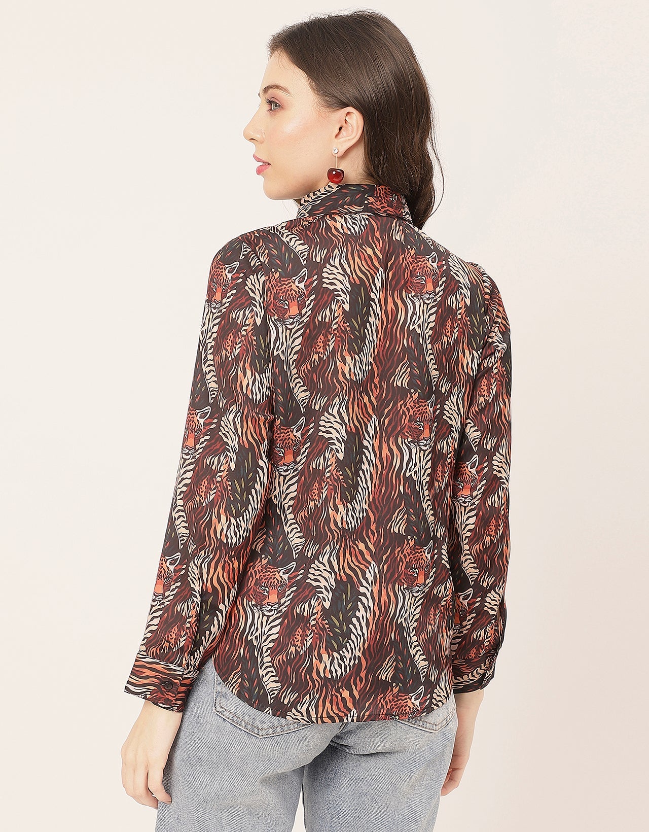Elegant Animal Skin Women Shirt