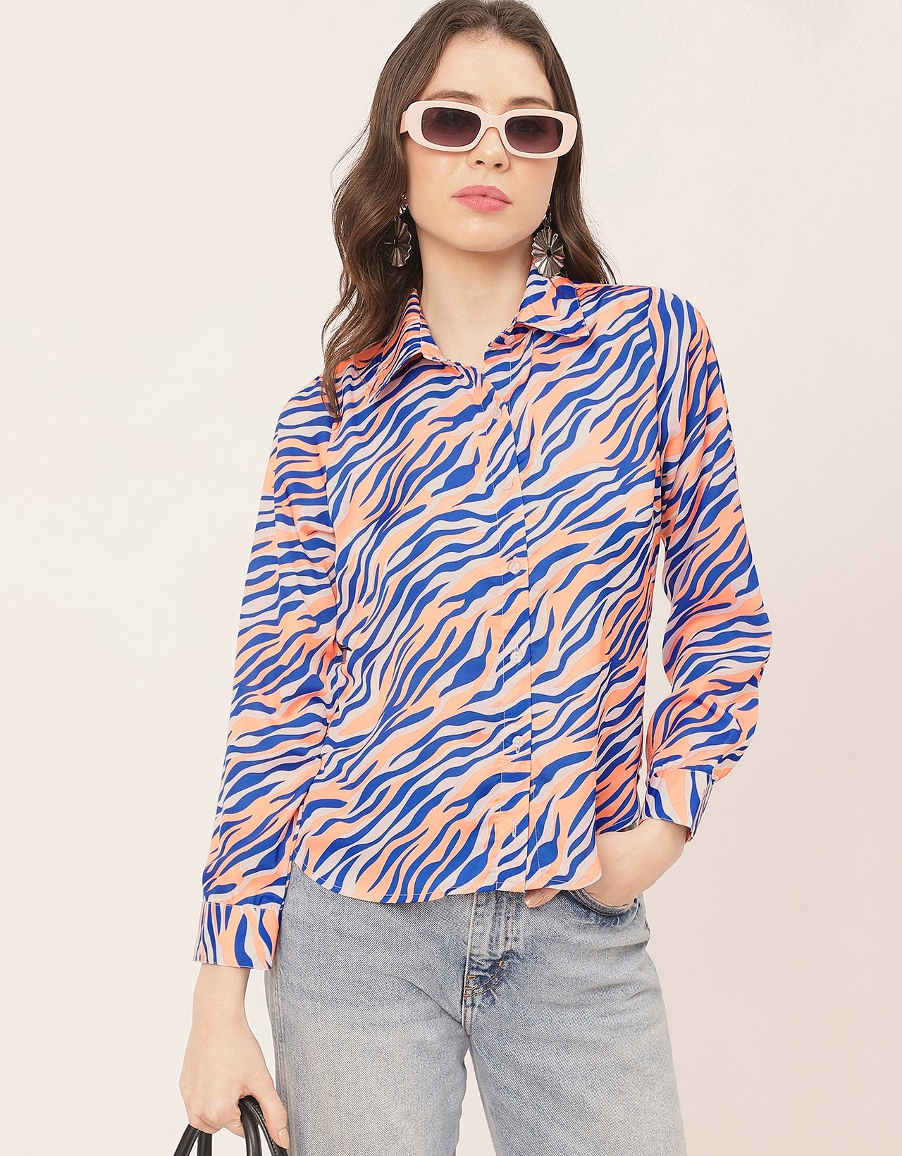 Elegant Animal Skin Women Shirt