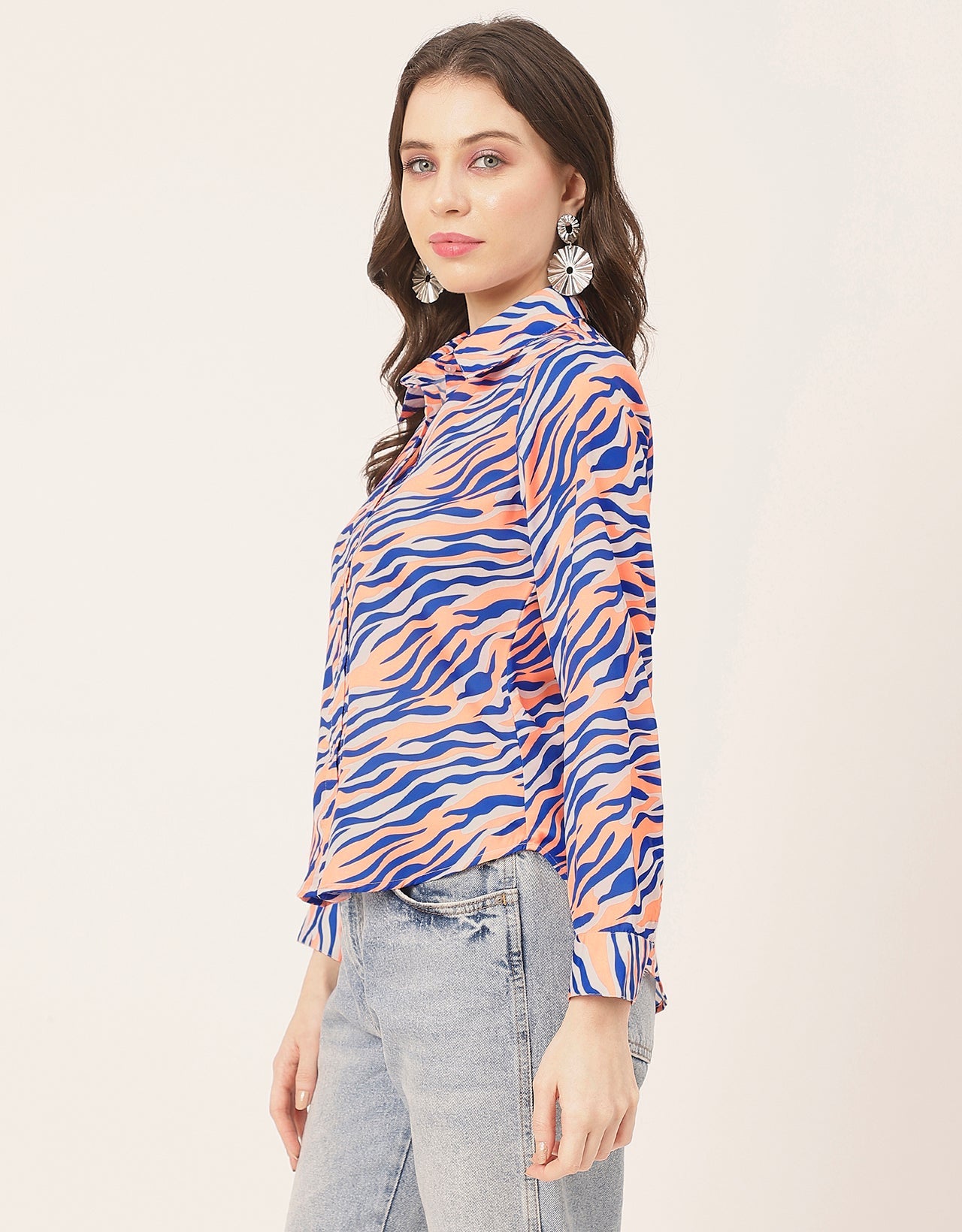 Elegant Animal Skin Women Shirt
