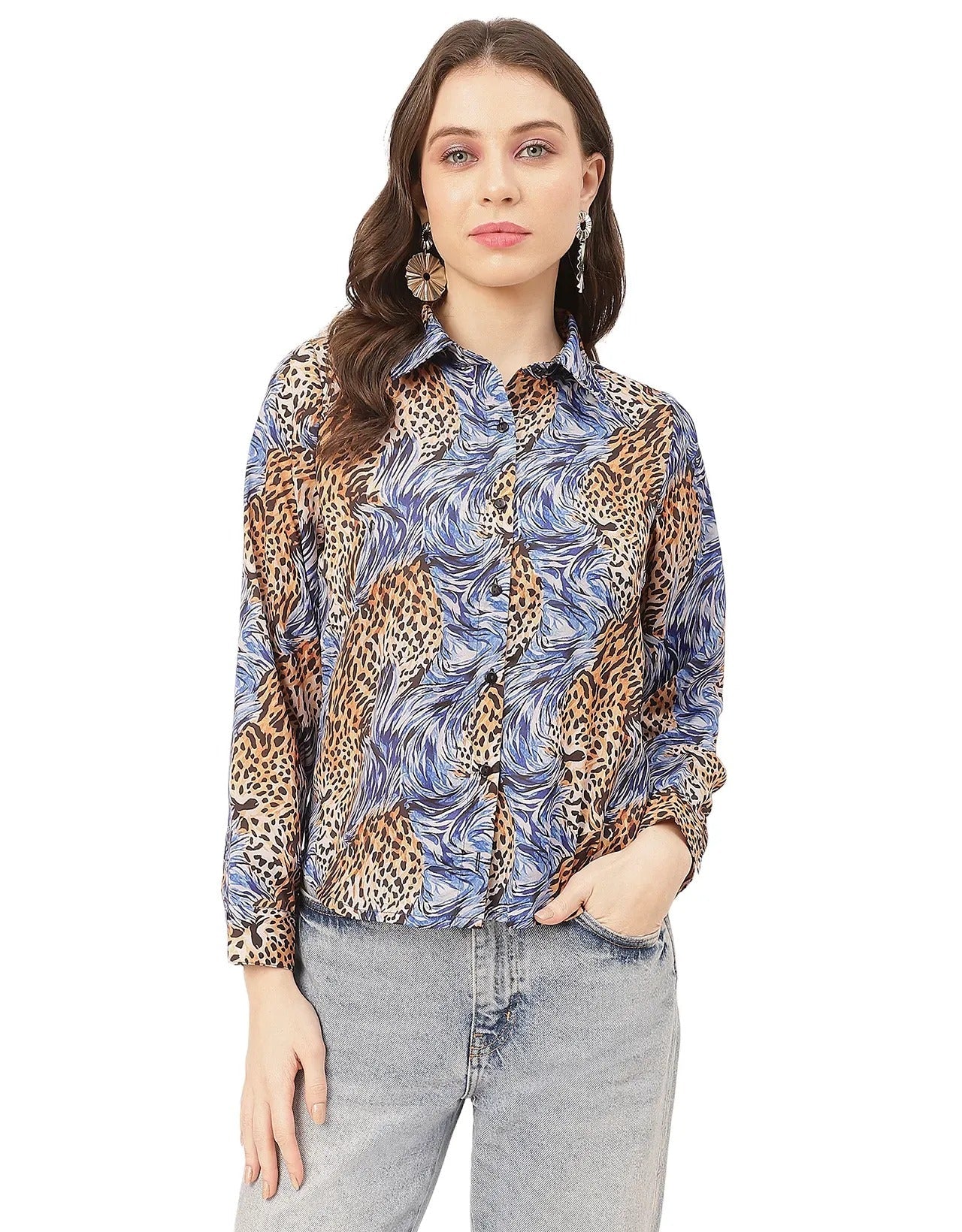 Elegant Animal Skin Women Shirt