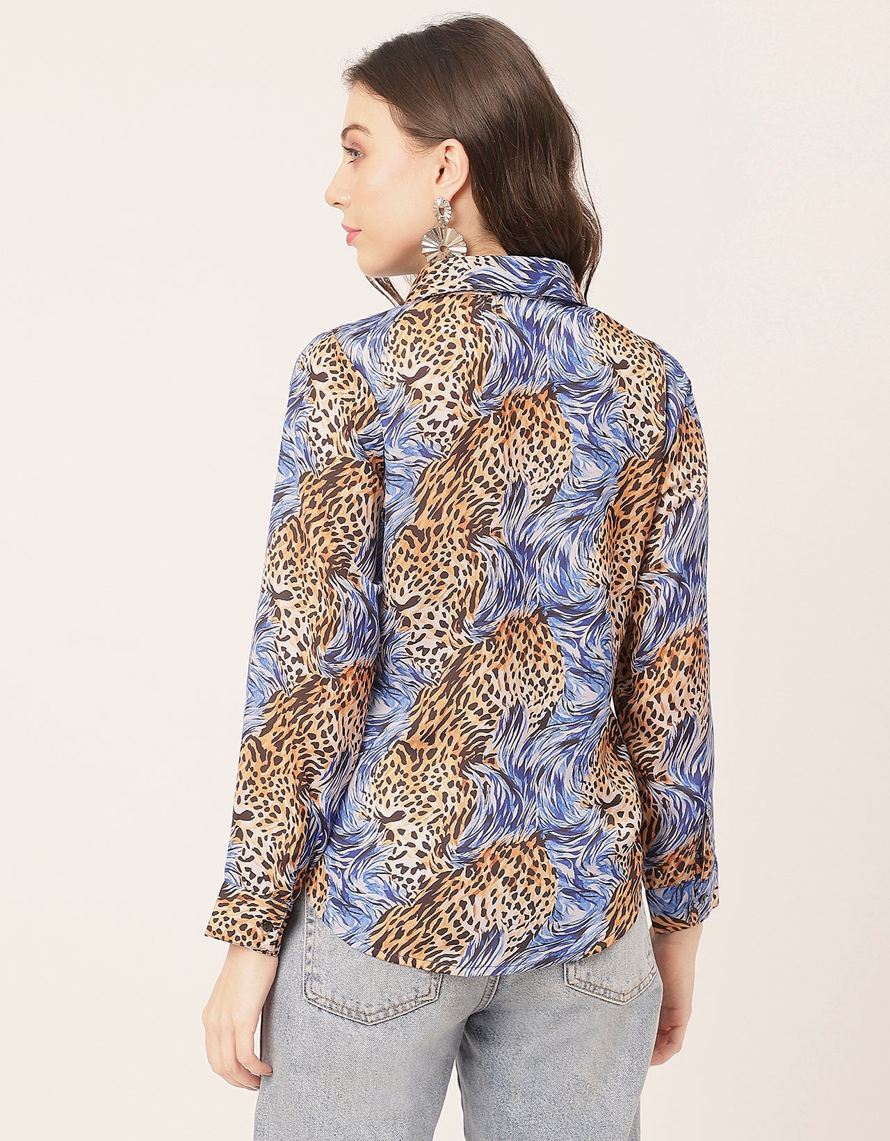 Elegant Animal Skin Women Shirt