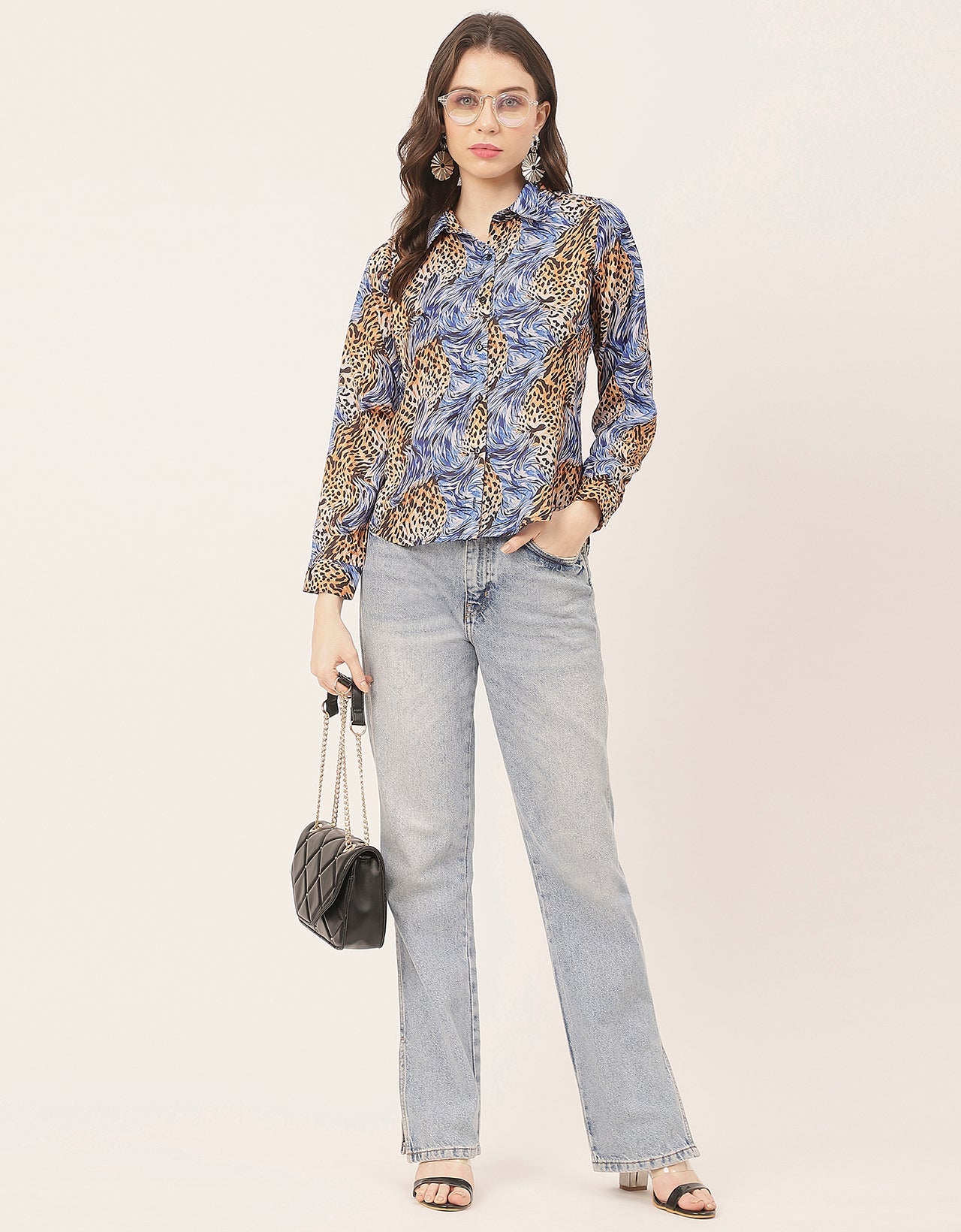 Elegant Animal Skin Women Shirt