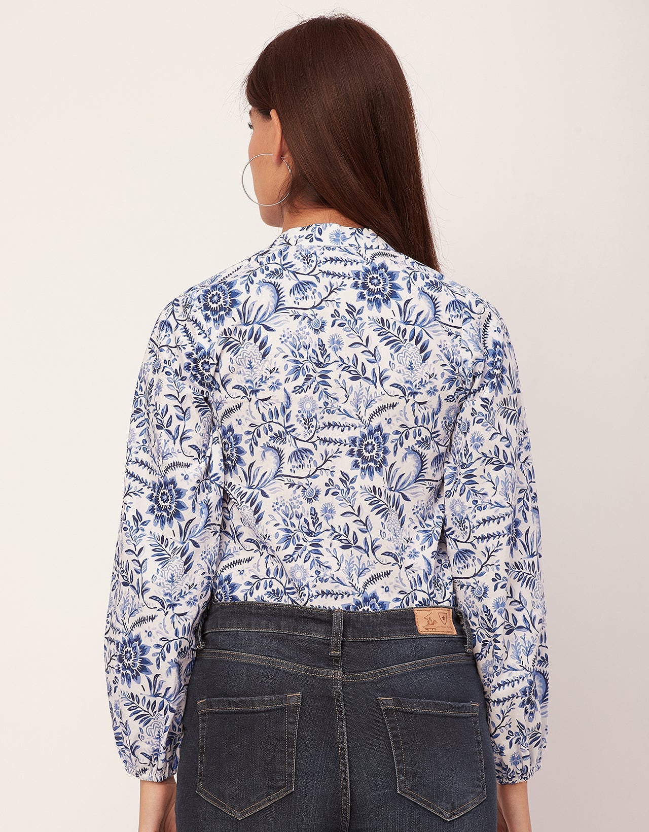 Stylish Bishop Sleeves Cotton Shirt