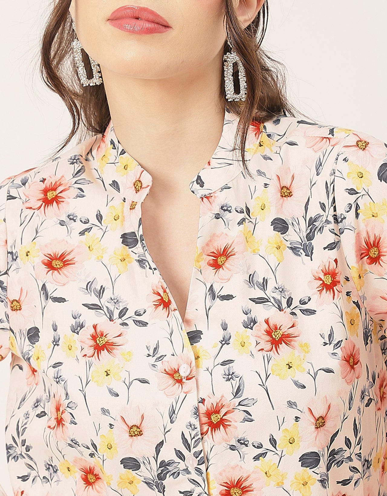 Stylish Bishop Sleeves Cotton Shirt