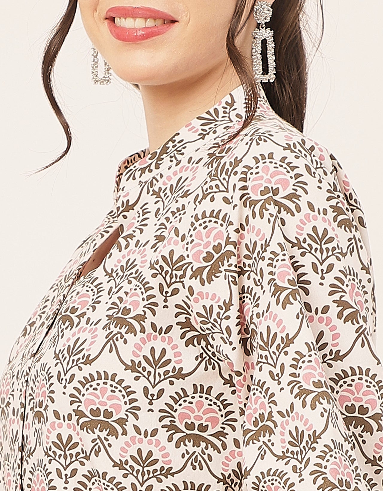 Stylish Bishop Sleeves Cotton Shirt