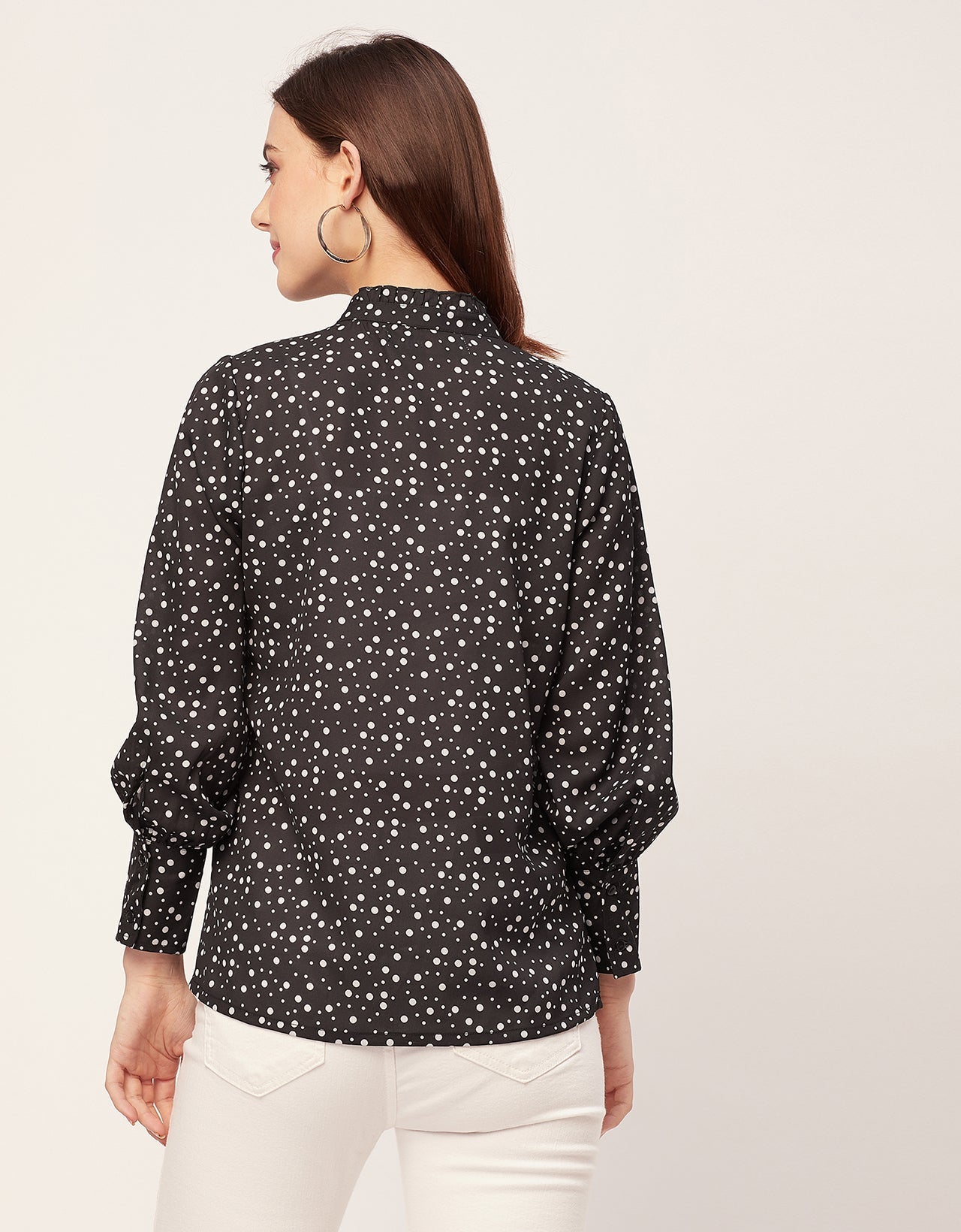 Long Sleeve Printed Georgette Shirt