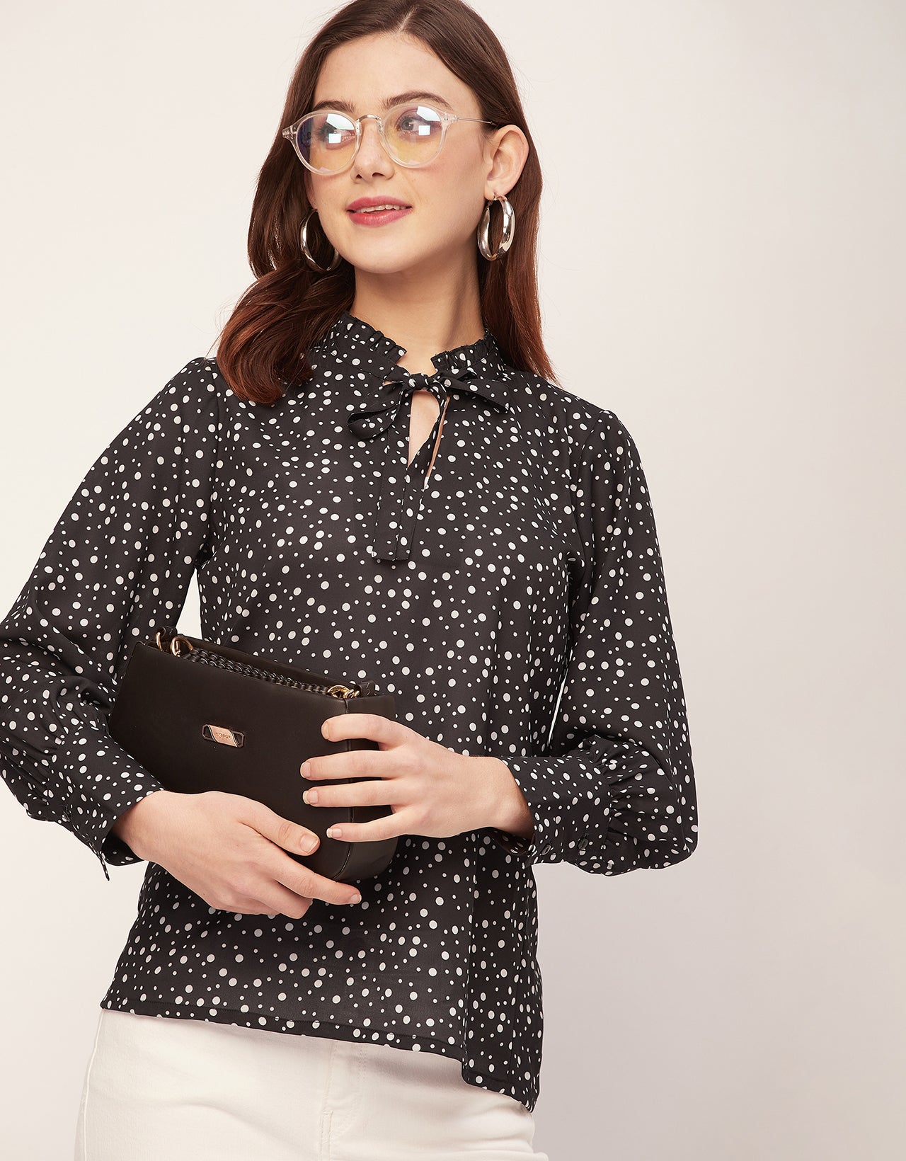 Long Sleeve Printed Georgette Shirt
