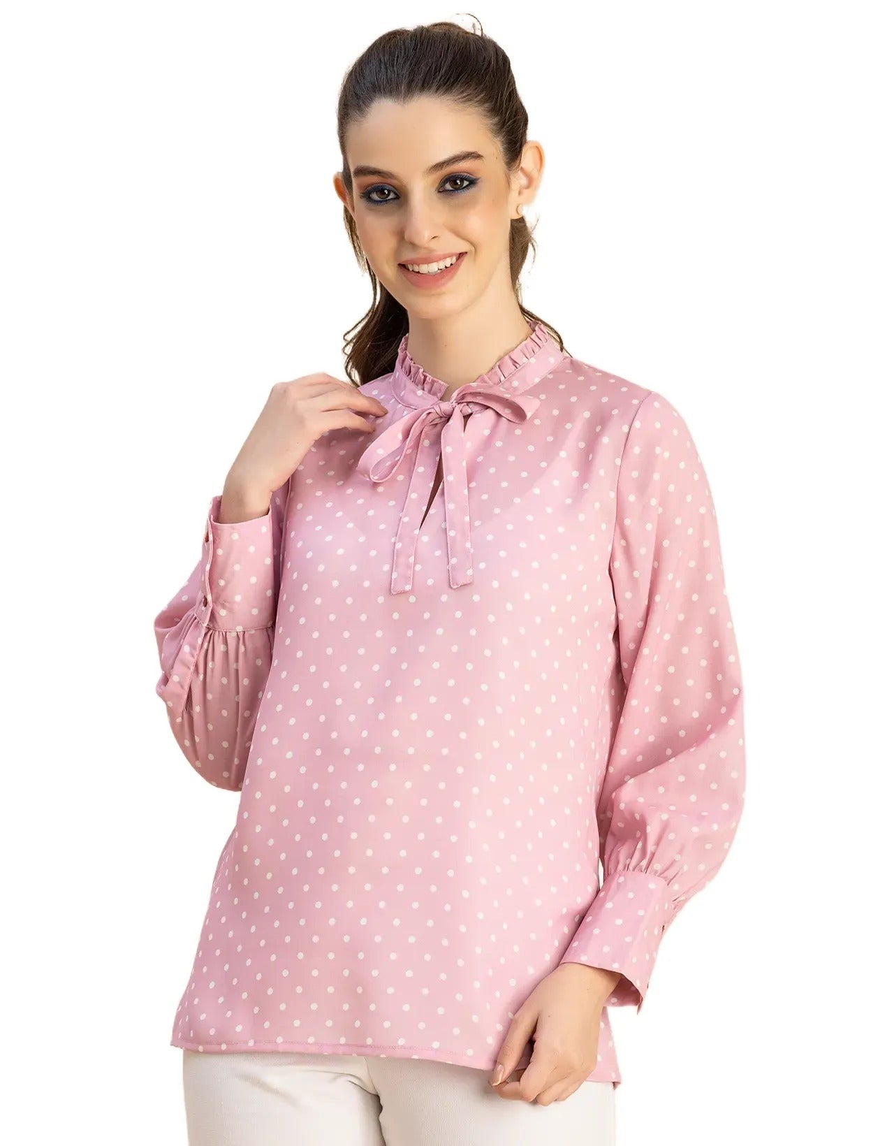 Long Sleeve Printed Georgette Shirt