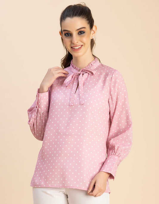 Long Sleeve Printed Georgette Shirt