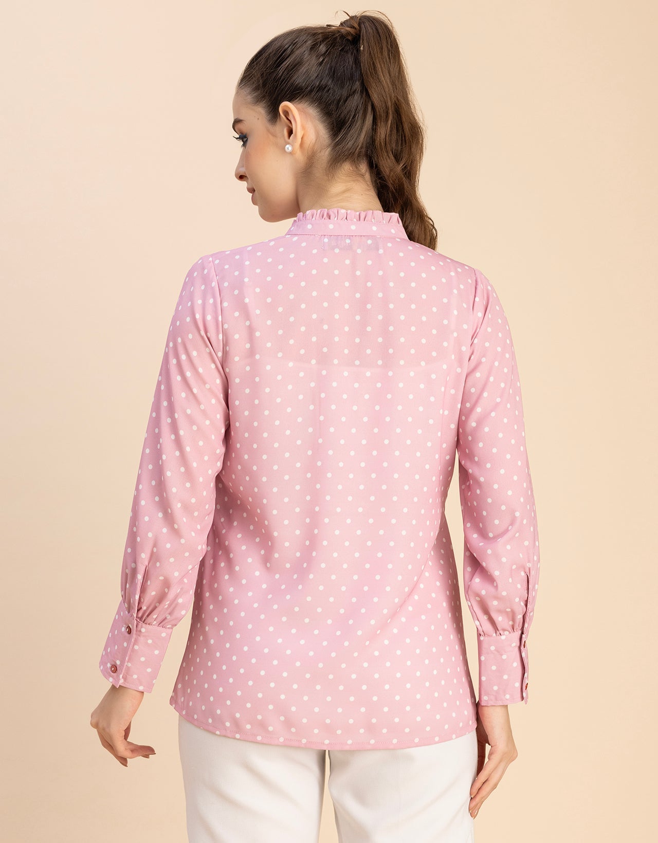 Long Sleeve Printed Georgette Shirt