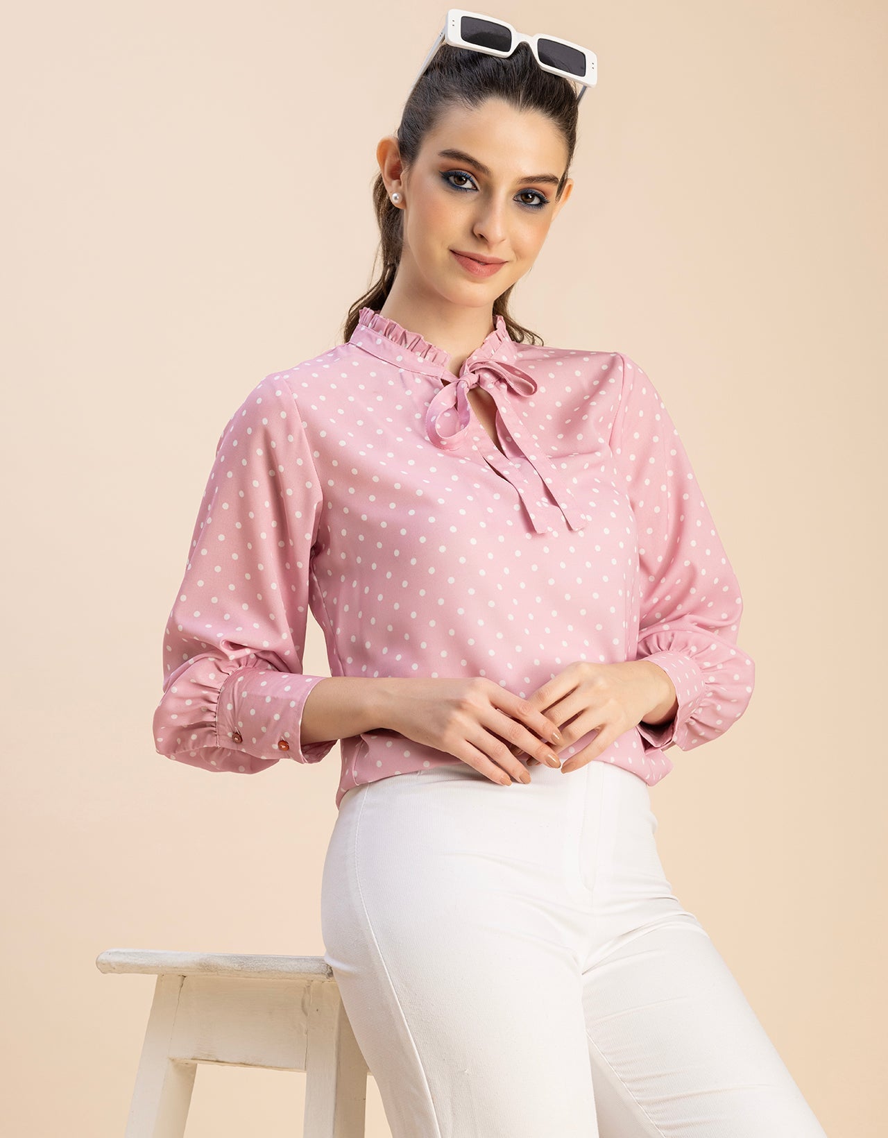 Long Sleeve Printed Georgette Shirt