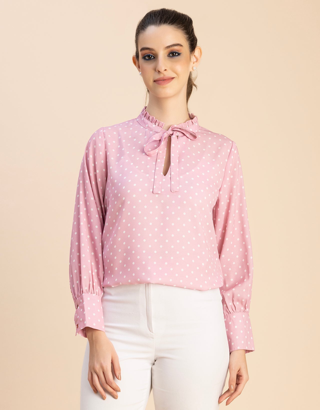 Long Sleeve Printed Georgette Shirt