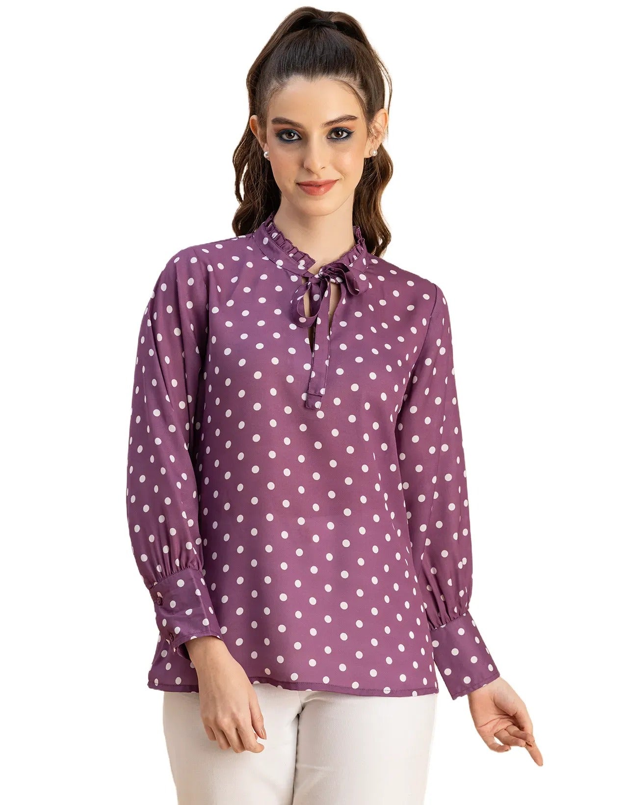 Long Sleeve Printed Georgette Shirt
