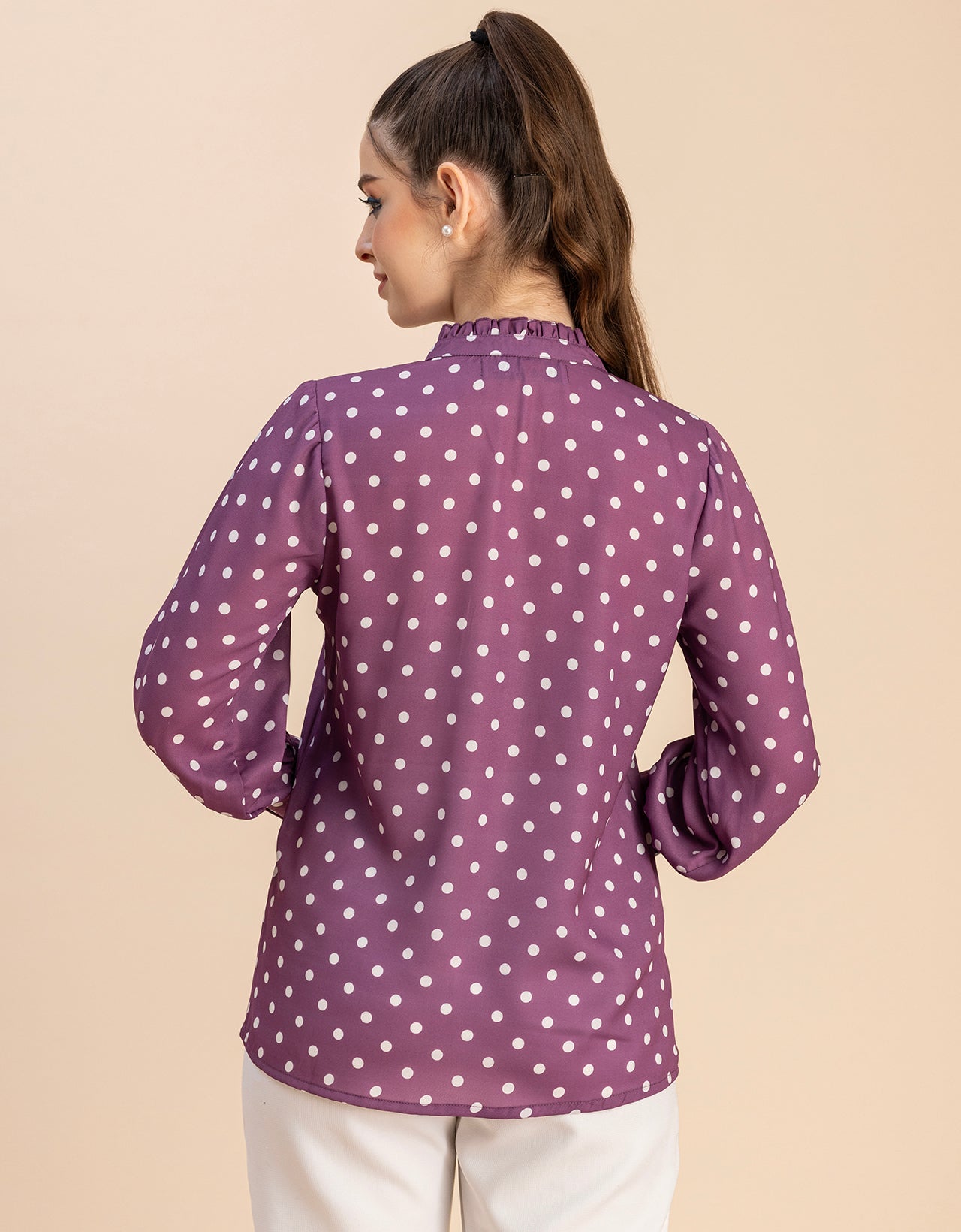 Long Sleeve Printed Georgette Shirt