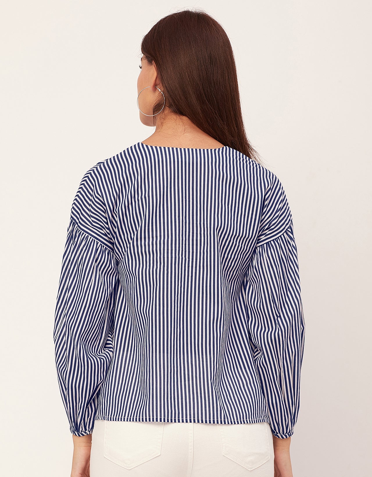 Bohemian Cotton Long Sleeve V Neck Top