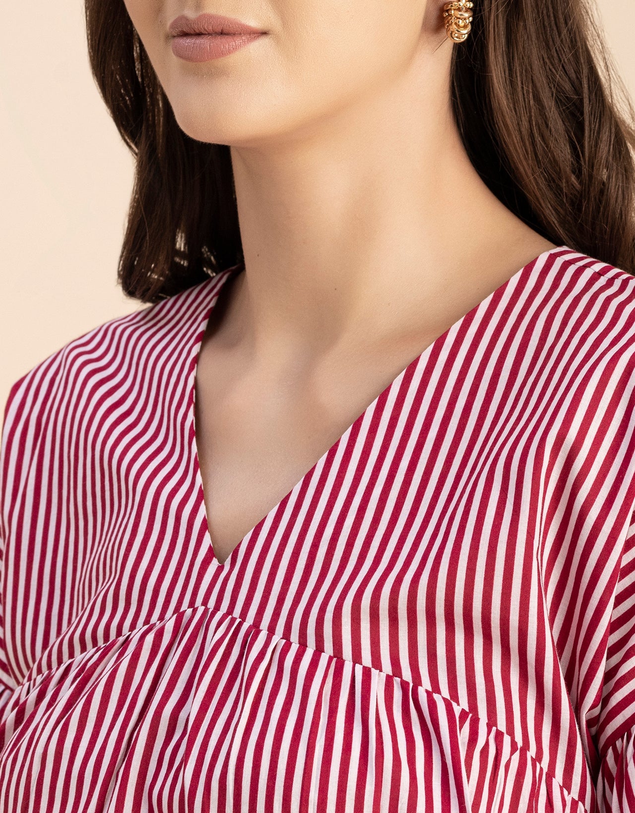 Bohemian Cotton Long Sleeve V Neck Top