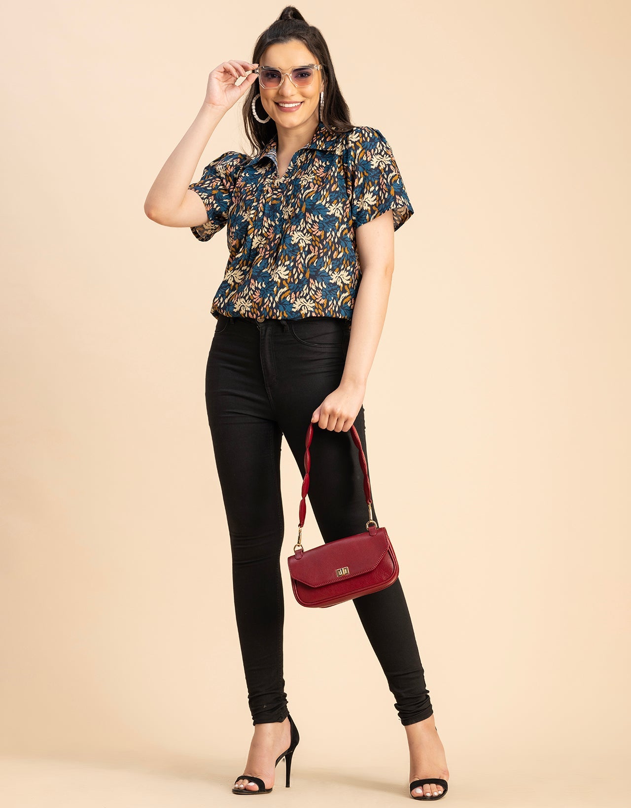 Spread Collar Pin Tucks Cotton Top