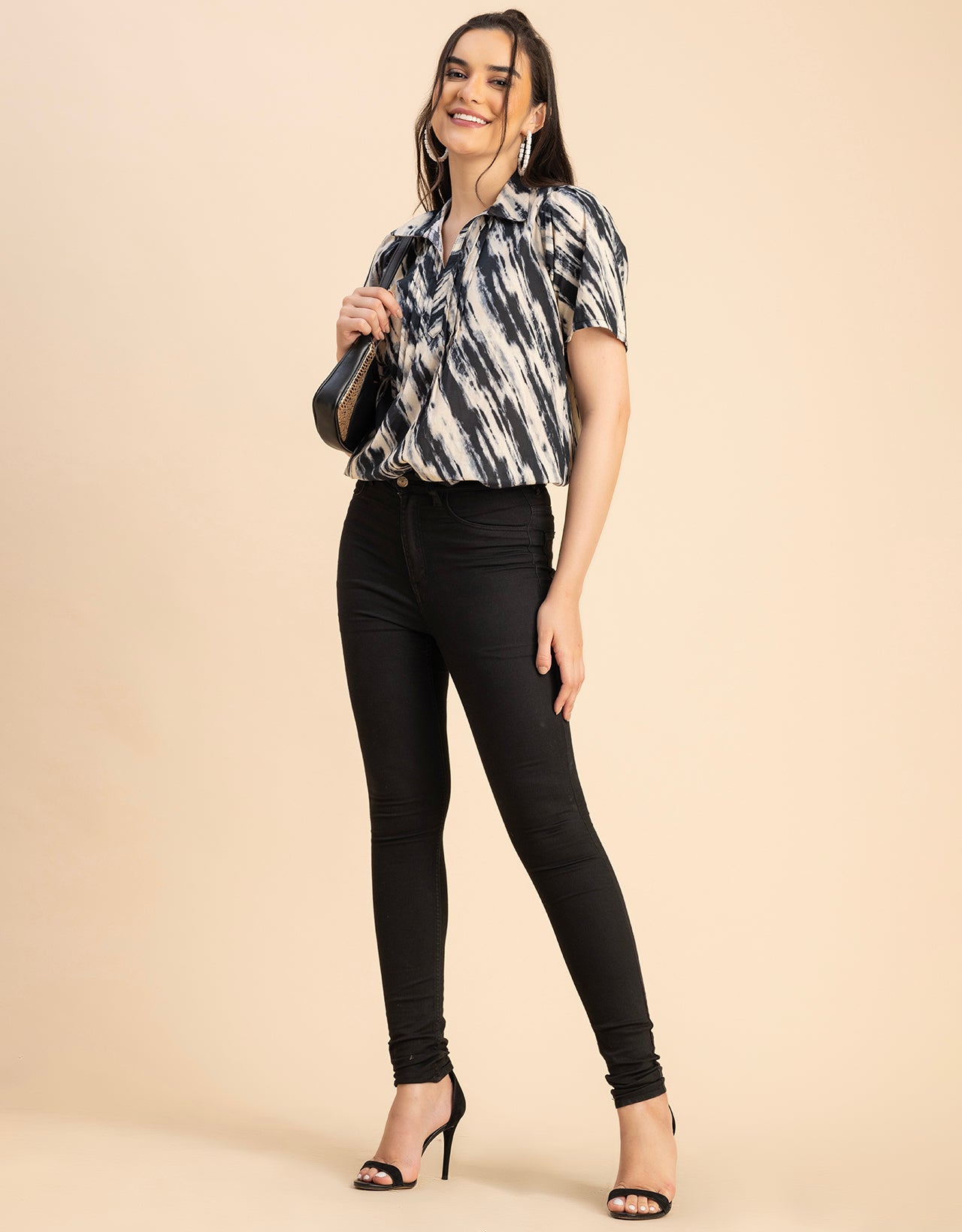 Spread Collar Pin Tucks Cotton Top