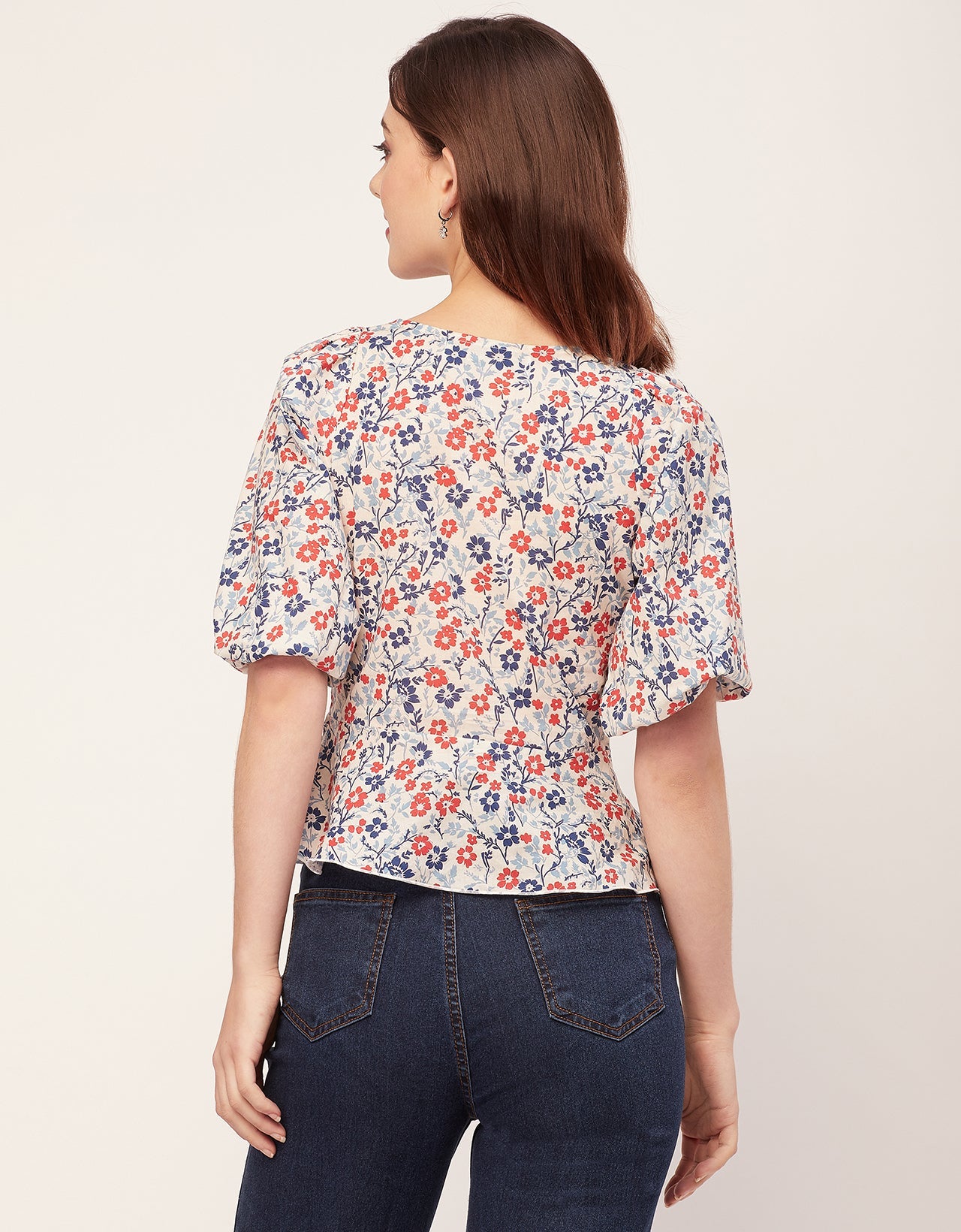 Short Sleeves Sweetheart Neck Cotton Top