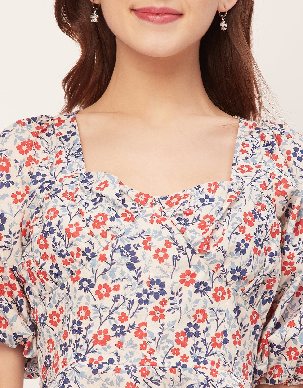 Short Sleeves Sweetheart Neck Cotton Top