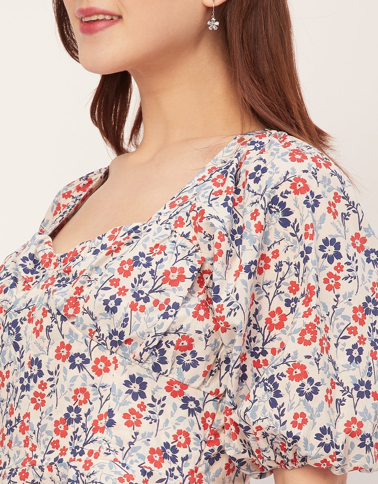 Short Sleeves Sweetheart Neck Cotton Top