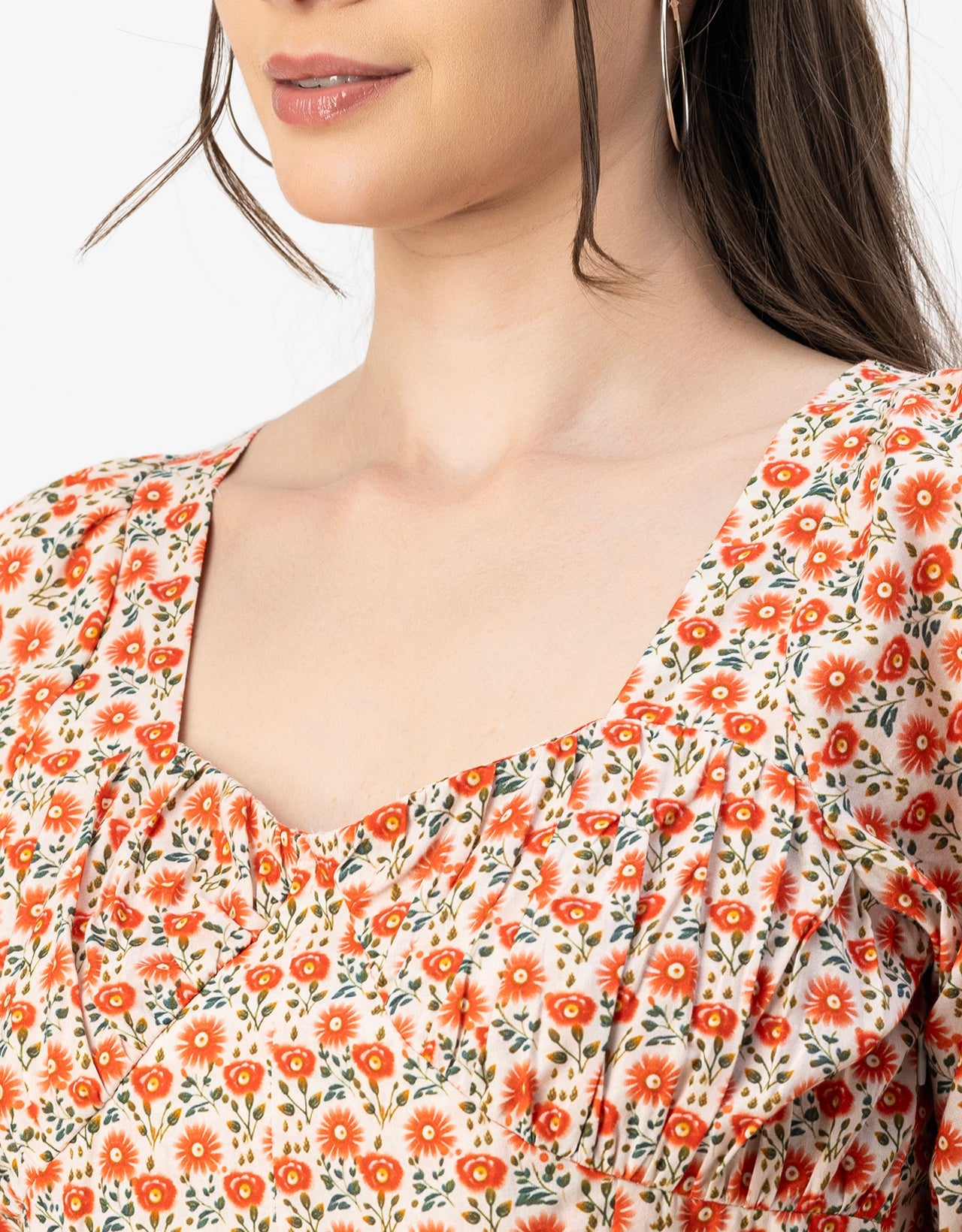 Short Sleeves Sweetheart Neck Cotton Top
