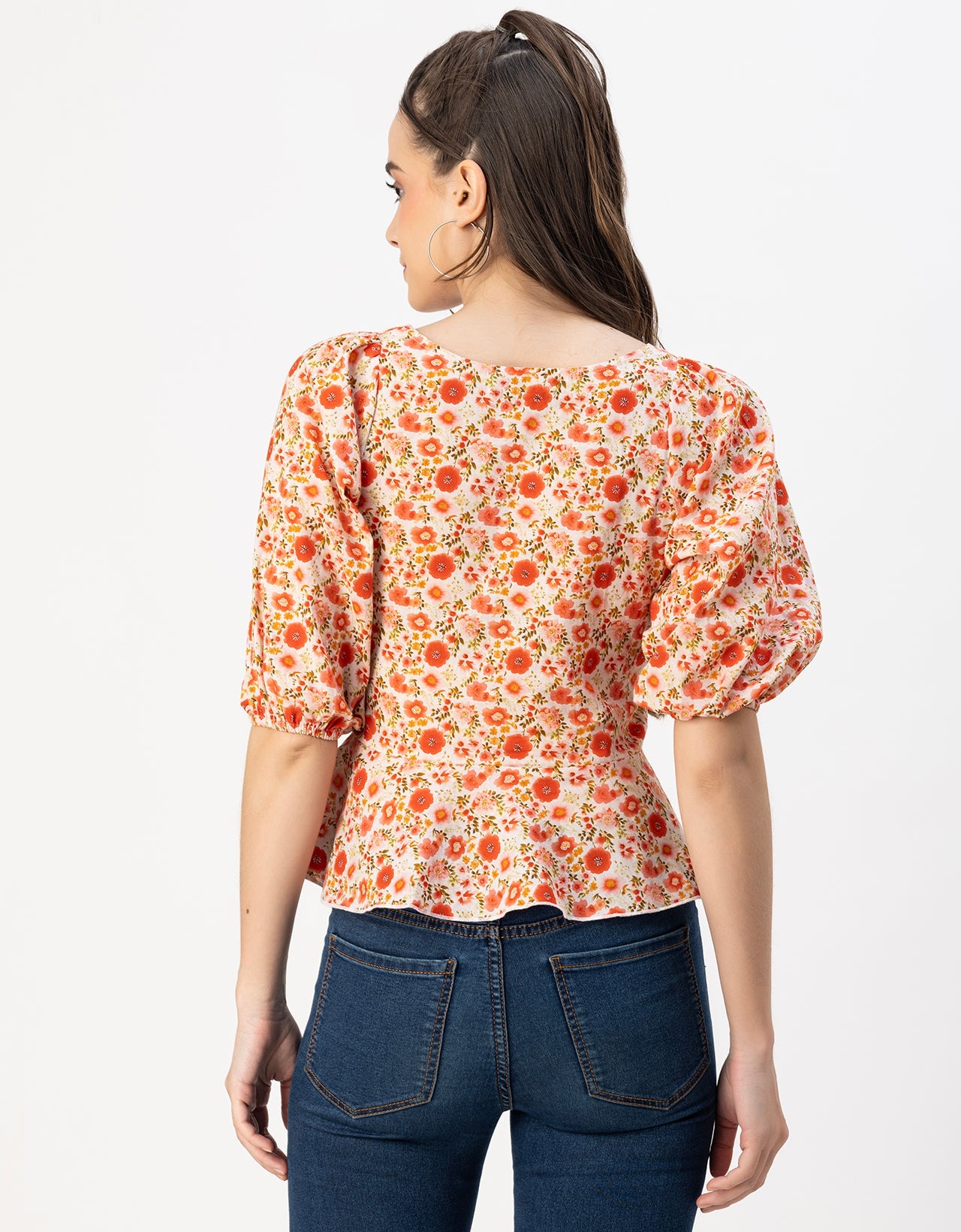 Short Sleeves Sweetheart Neck Cotton Top