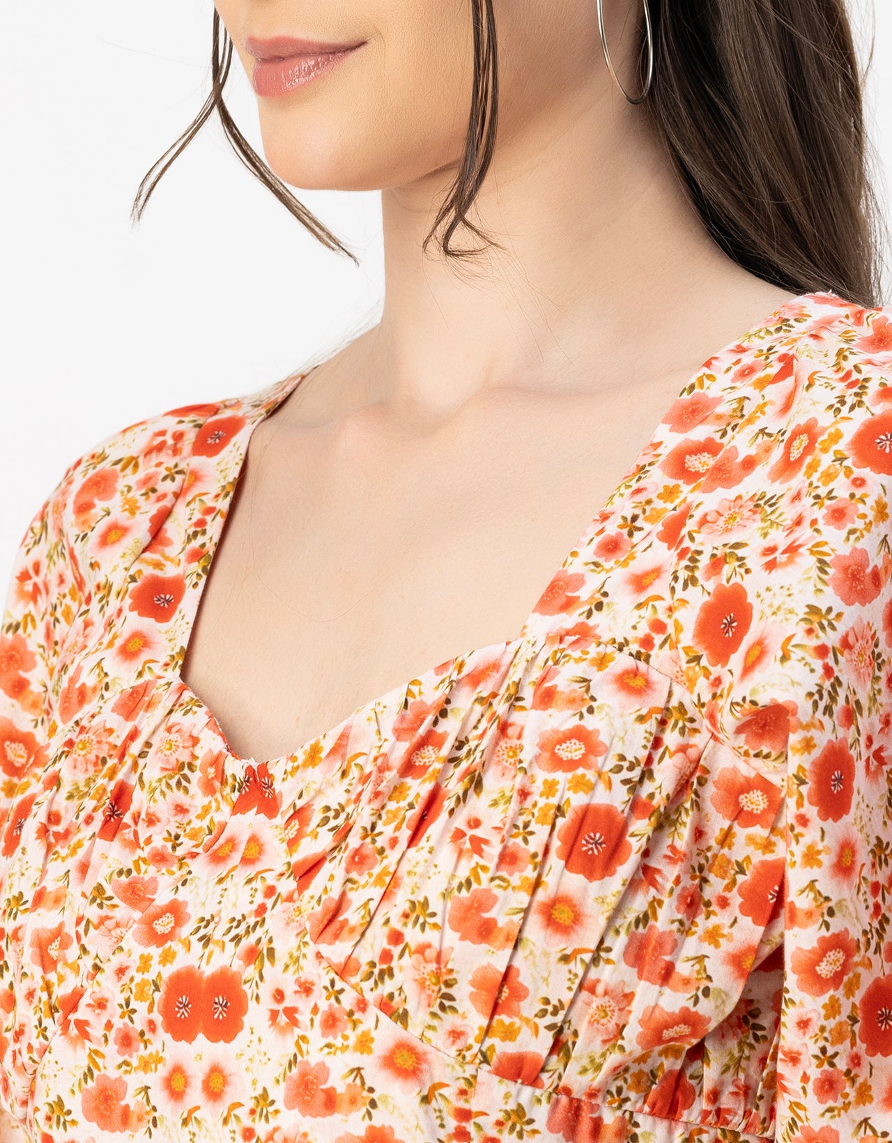 Short Sleeves Sweetheart Neck Cotton Top