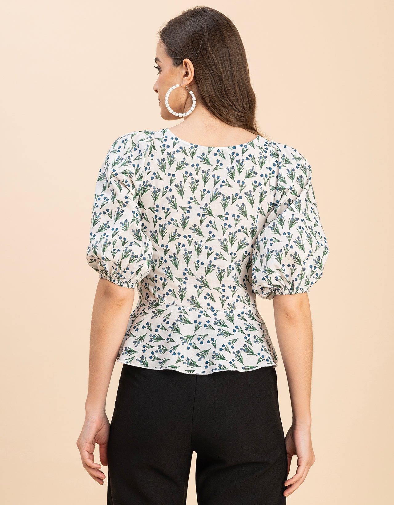 Short Sleeves Sweetheart Neck Cotton Top