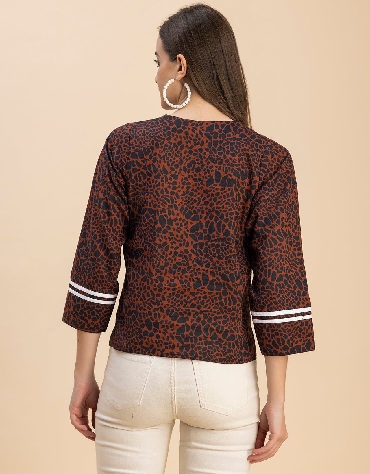 Long Sleeves Round Neck Regular Printed Top