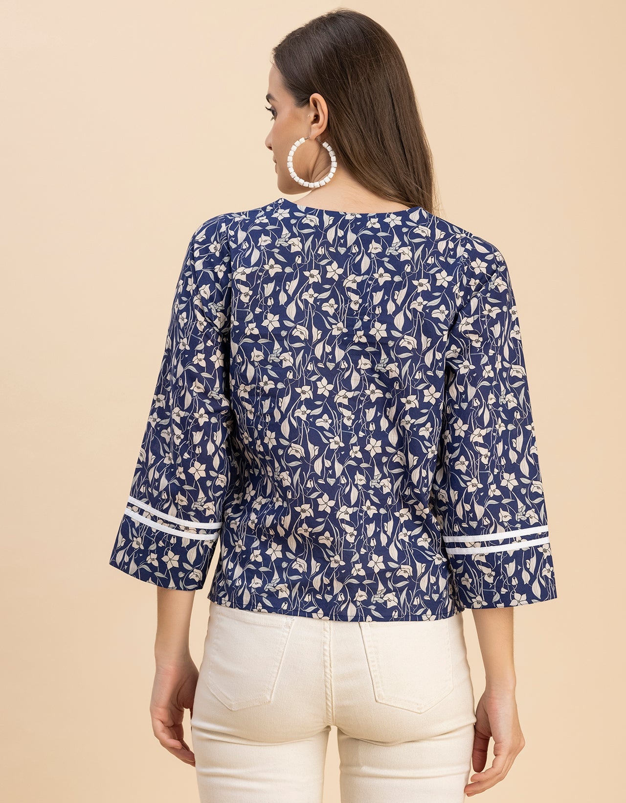 Long Sleeves Round Neck Regular Printed Top