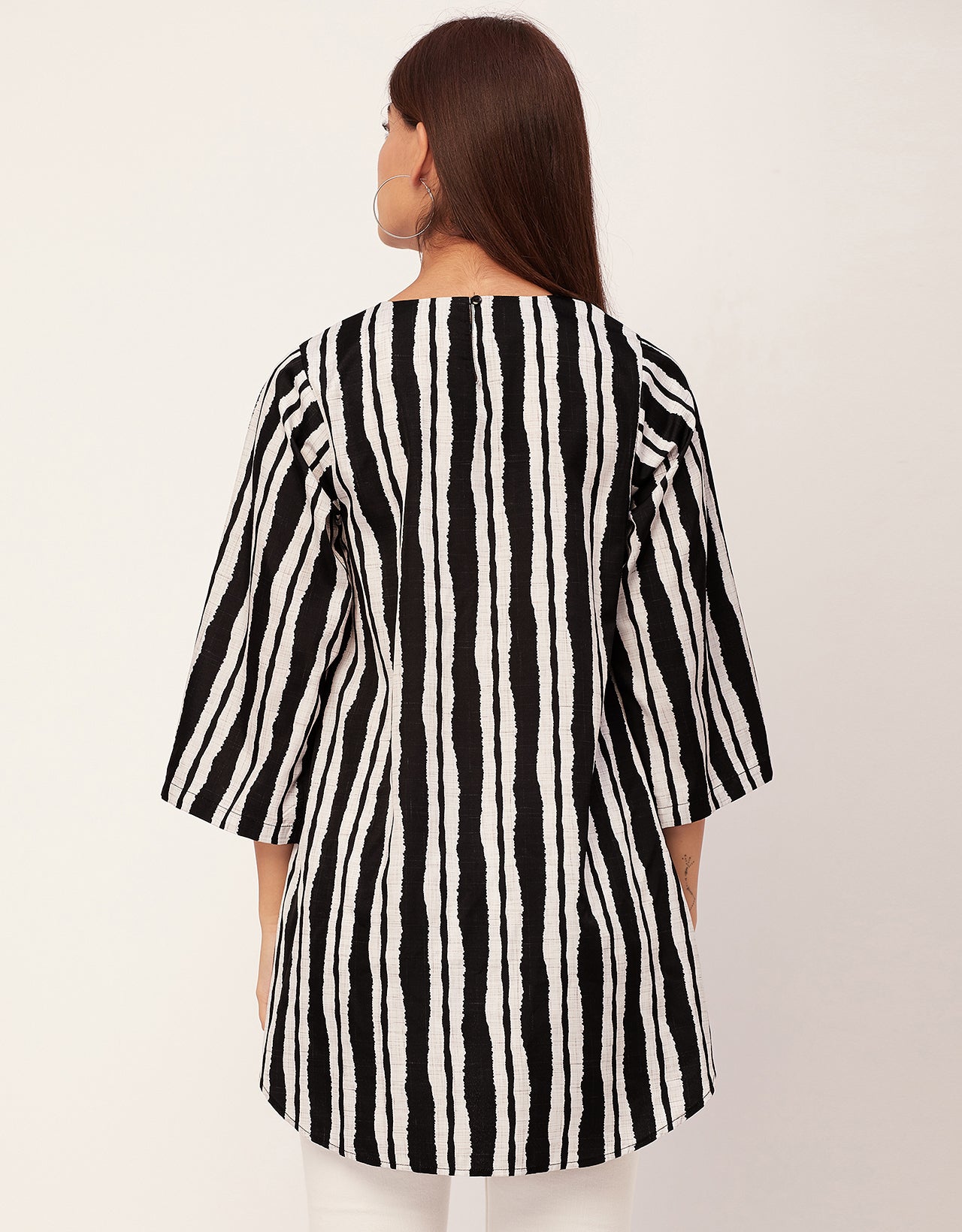 Printed Long Sleeve Asymmetric Modern Top