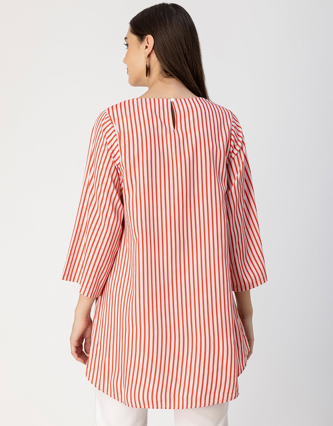 Printed Long Sleeve Asymmetric Modern Top